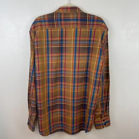 Robert Graham Plaid Shirt Champagne Print Contrast - Picture 7 of 10